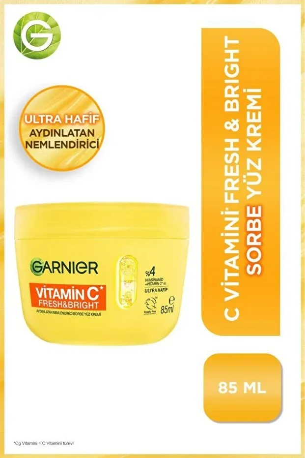 Vitamin C Fresh & Bright Illuminating Moisturizing Sorbet Face Cream 85 ML, Vegan & Cruelty Free