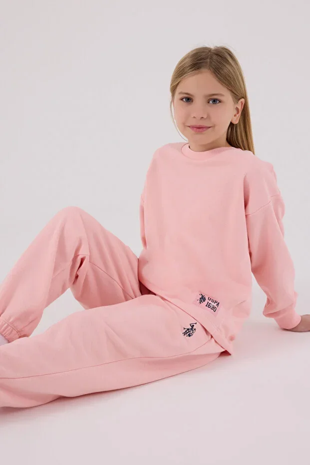 U.S. Polo Assn Girls Pink Tracksuit Set