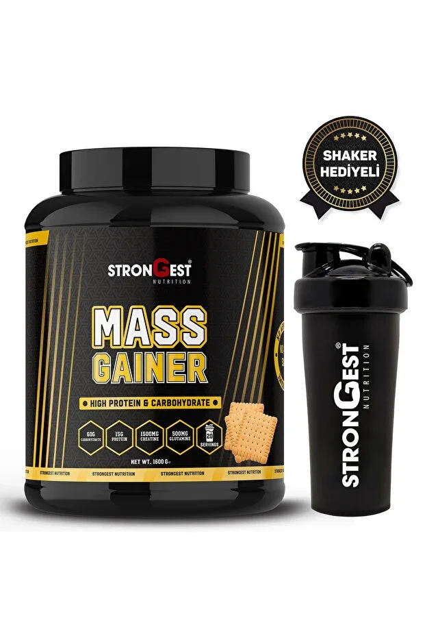Mass Gainer 1600gr High Protein Value and Amino Acid Supplemented Biscuit Flavored