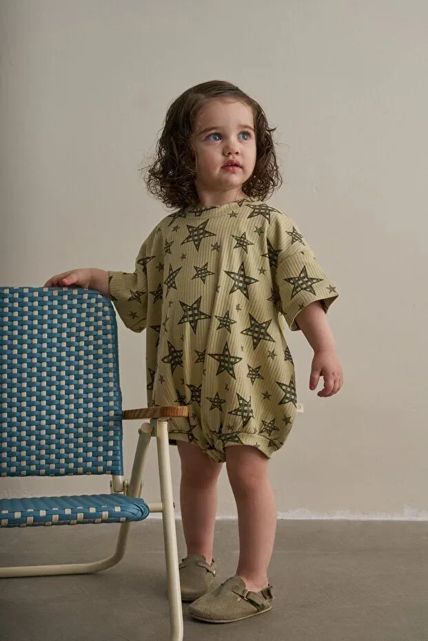 Khaki Comfy Cubs Series Oversize Jumpsuit
