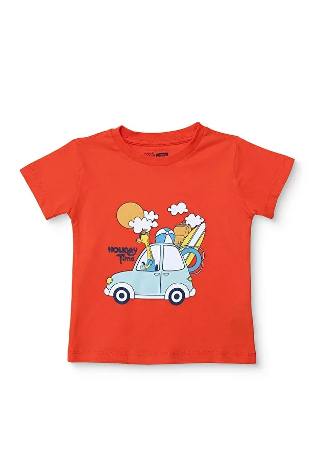 HelloBaby Boy Baby T-shirt Vehicles Printed Crew Neck Short Sleeve