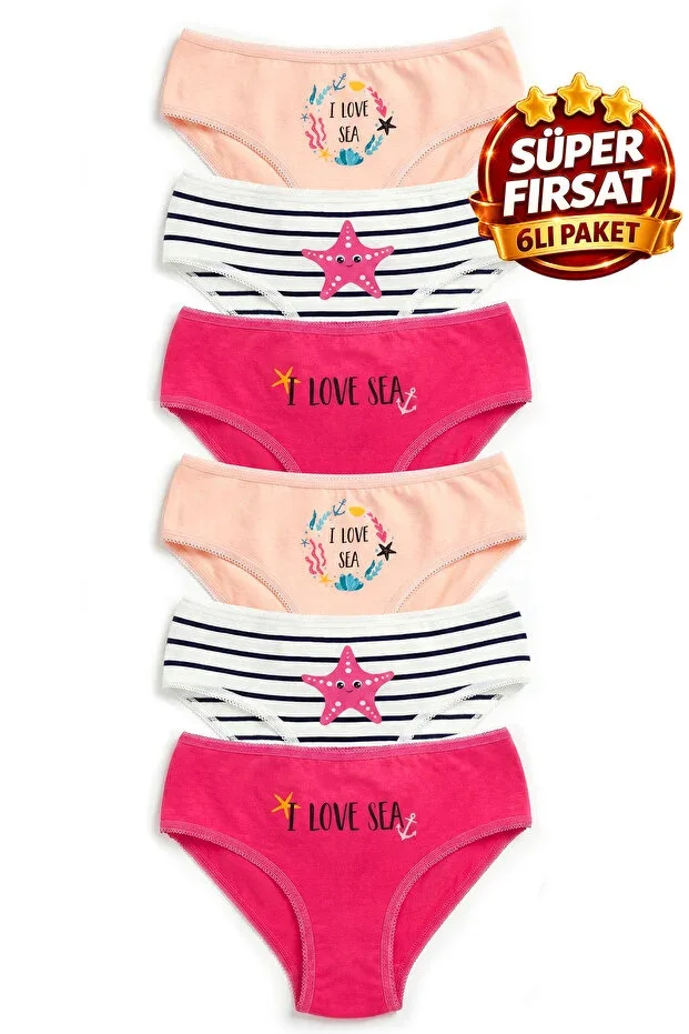 Girls' 3-Pack Cotton Panties Printed Special Flexible Fit (8831-3)