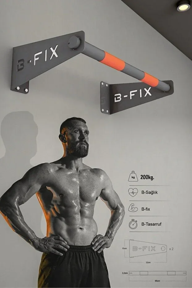 Pull-up Bar - Pull-up Machine - Barfix Bar (gray / yellow)