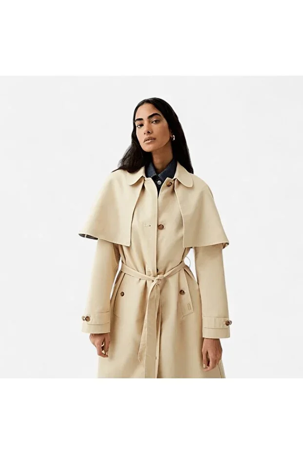 Hunter Originals Keltie Women's Stone Trench Coat Beige Trench Coat HARW0014251-GR