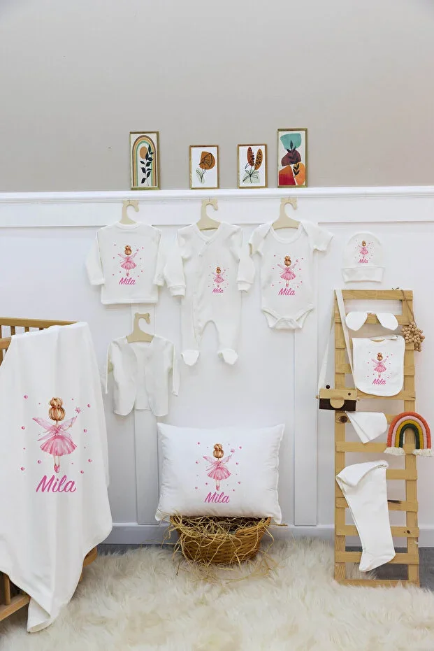 %100 Cotton 11-piece Hospital Exit Set with Name