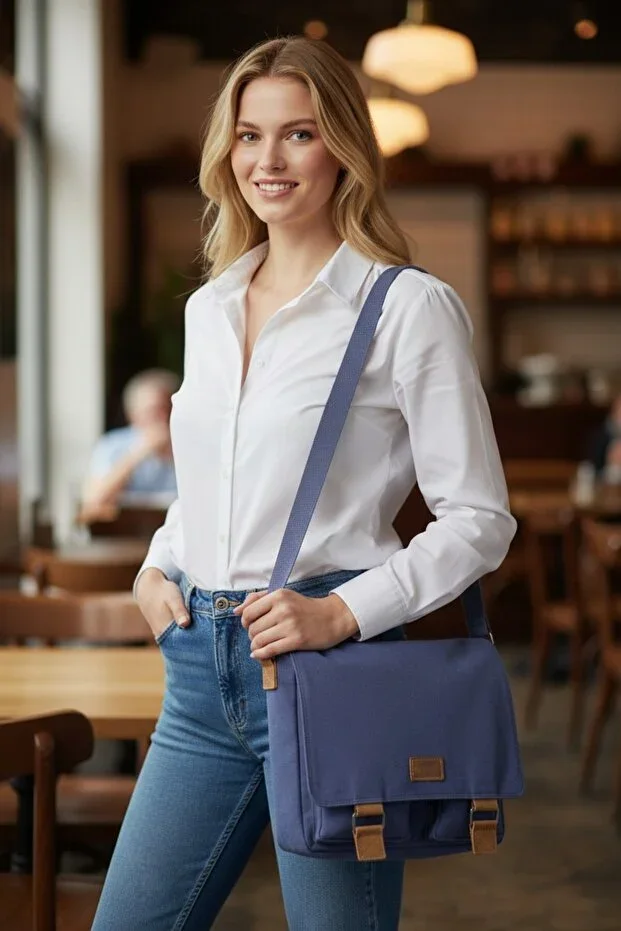 Unisex Canvas Waterproof Messenger Bag School Business Briefcase Laptop Notebook Bag (GIFT HANDBAG)