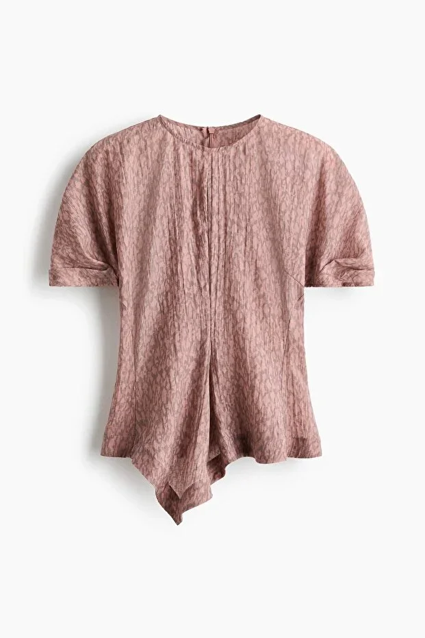H&M Lyocell Blend and Handkerchief Hem Blouse