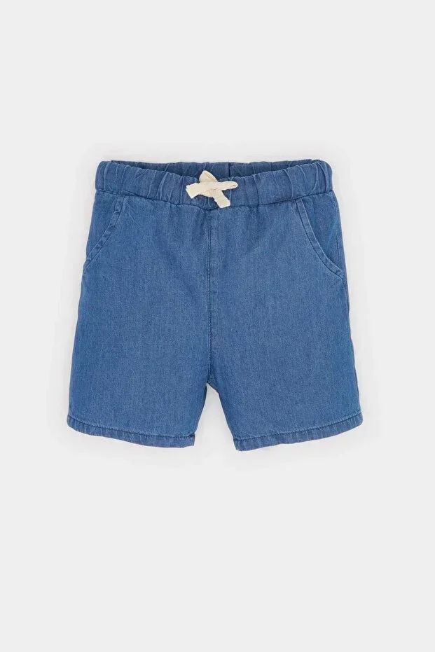 100% Cotton Elastic Waist Jean Shorts Baby Boy E6837A525SM