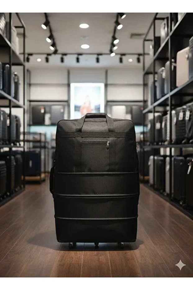 Expandable 3 Gusset Zippered Wheeled Suitcase