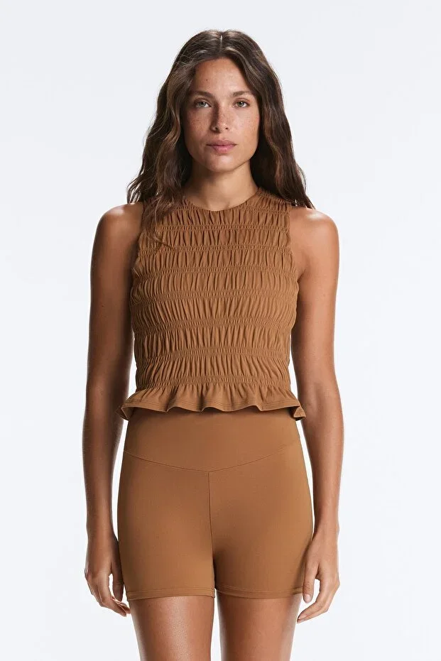 Oysho Comfortlux Sleeveless Gathered T-shirt
