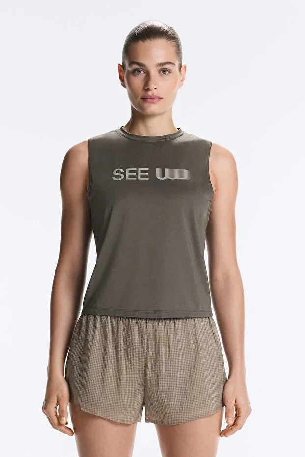 Oysho Technical Sleeveless T-shirt with Logo