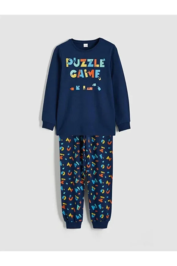 LC Waikiki Bicycle Collar Printed Boys' Pajama Set (W5)