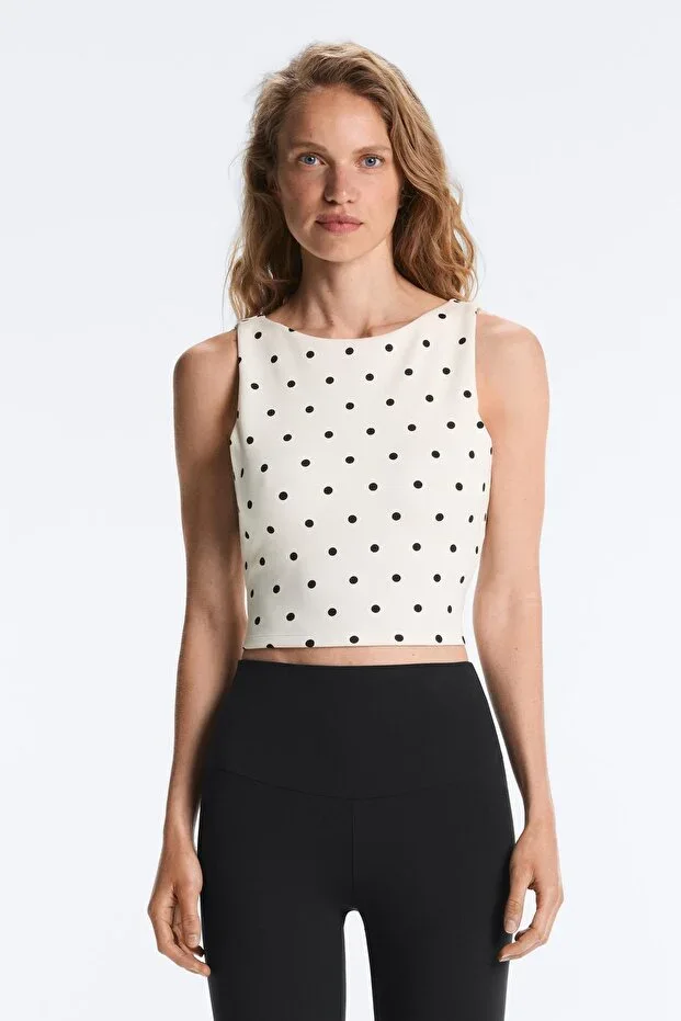 Oysho Polka dot print sleeveless T-shirt