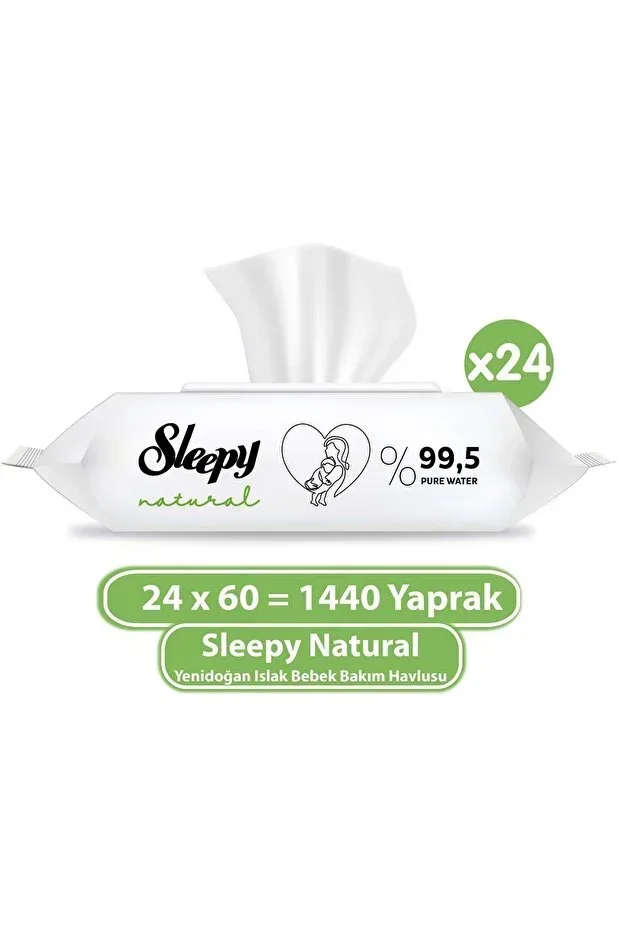 Natural Newborn Wet Baby Care Towel 24x60 (1440 Sheets)