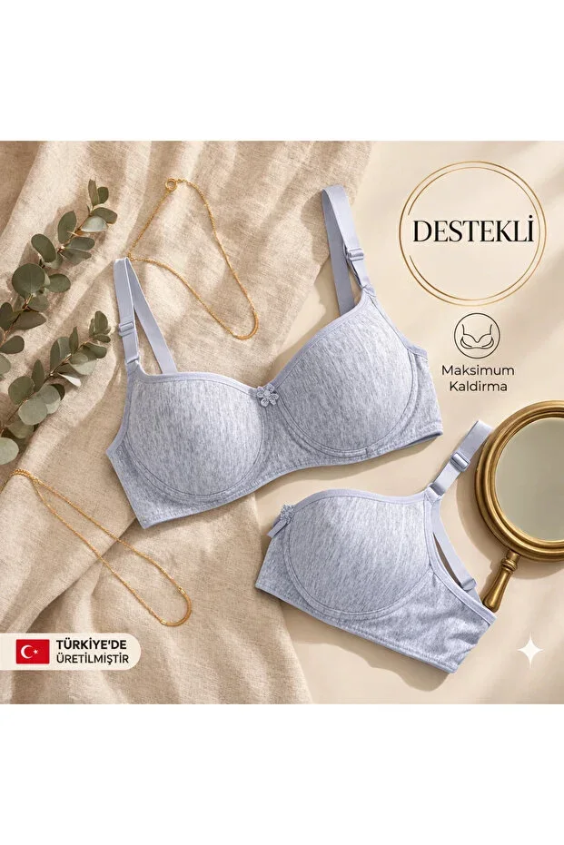 Women's Grey Padded Underwire Bra