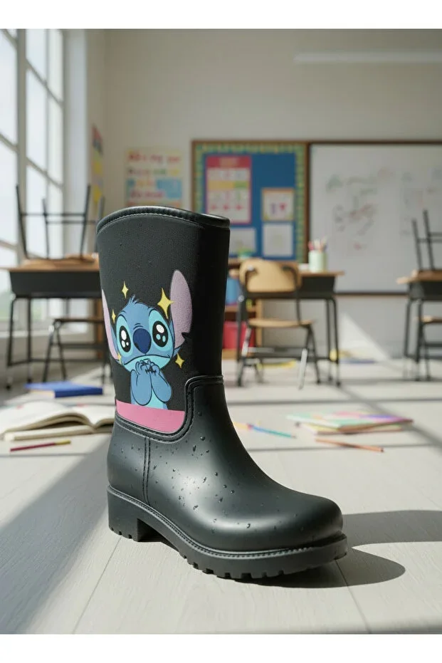 Sea&Blue Stitch Printed Waterproof Kids Rain Boots