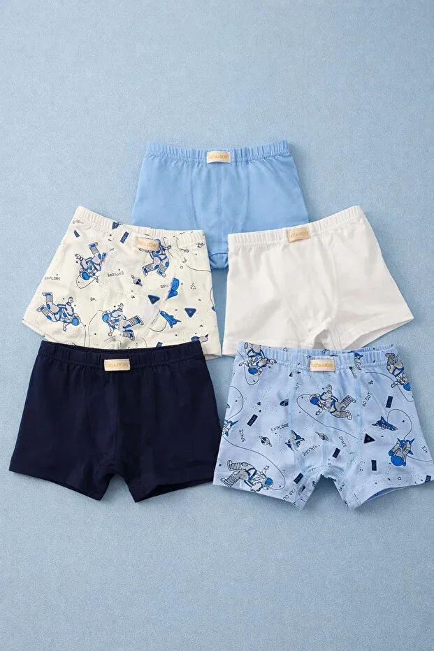 Boys' 5-Pack Space Print Boxer