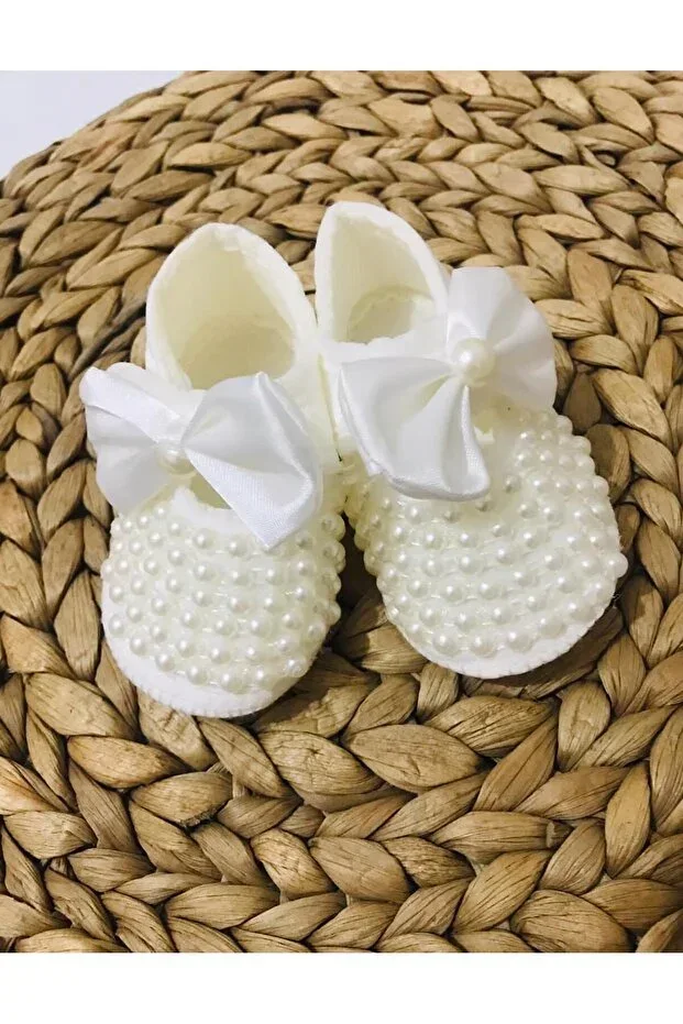 Girl Baby Shiny Beaded 0-6 Months 10cm Gift Booties Lux Velcro