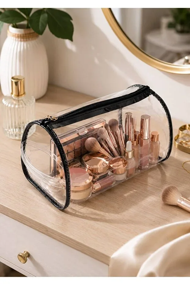 Triangle Transparent Women's Makeup Bag Beach Bag Care Travel Organizer Makeup Bag