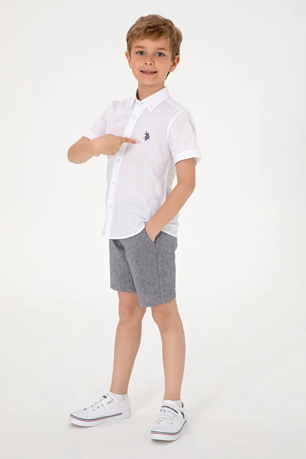 Boys White Short Sleeve Shirt 50306567-VR013