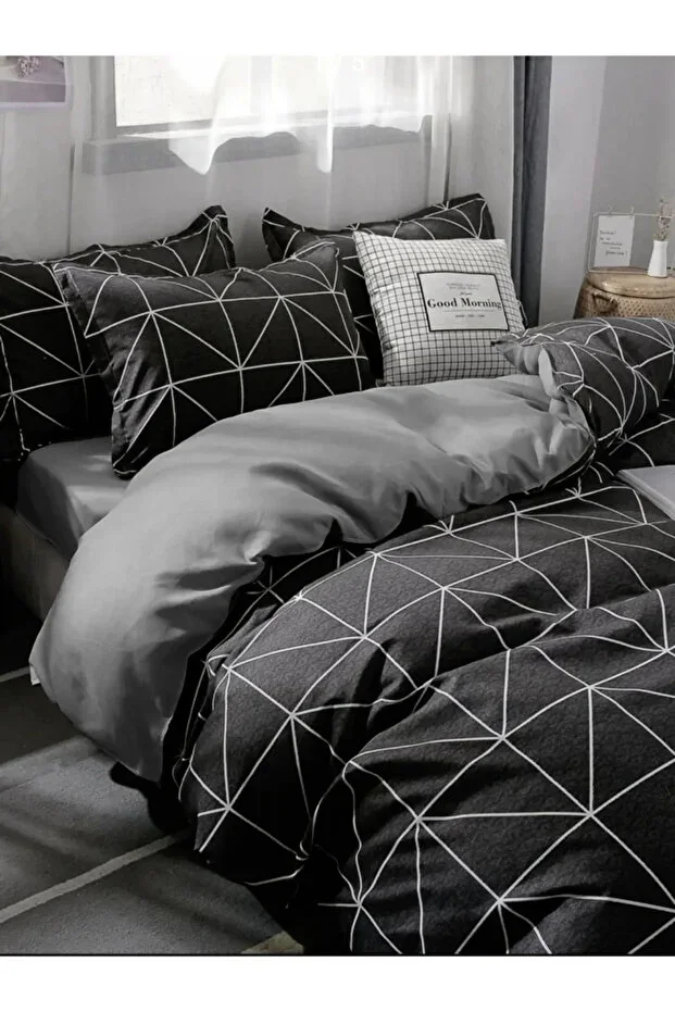 Always Fitted Sheet Double Sided Double Duvet Cover Set