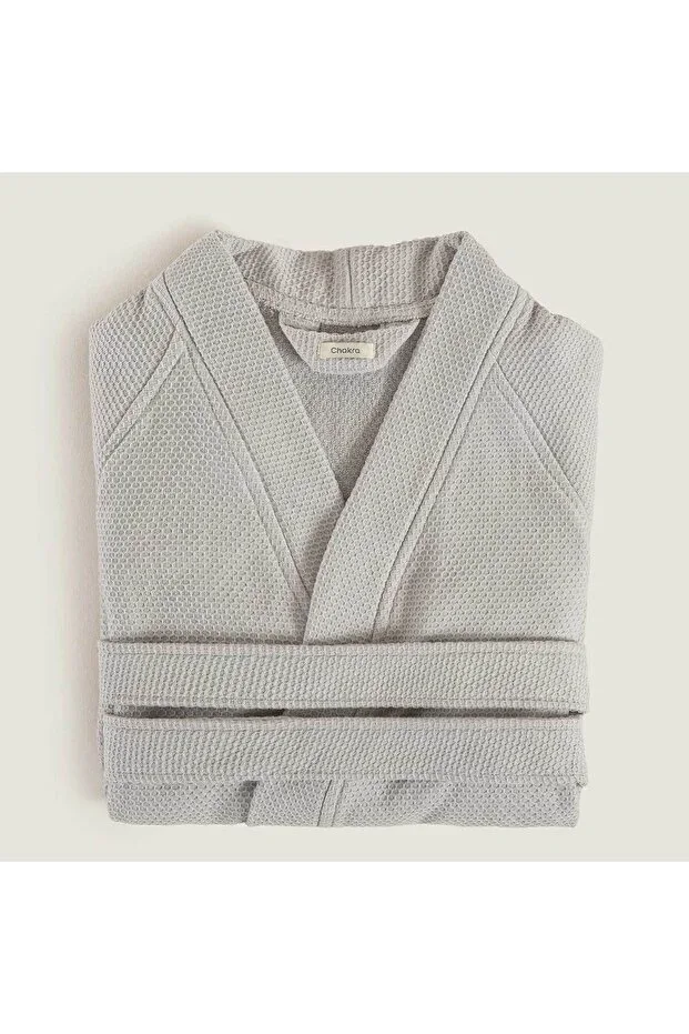 Sobeska 100% Cotton Unisex Bathrobe Grey