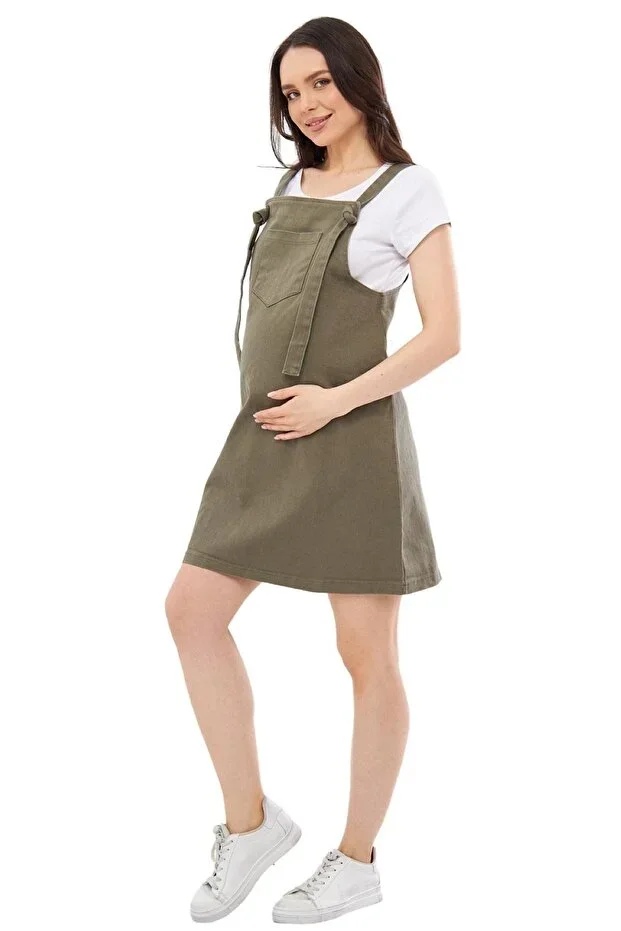 Myra6310 Denim Maternity Jumper Dress