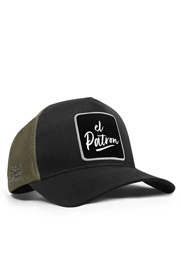 BlackBörk Eagle Logo Premium Black-Khaki Trucker Hat