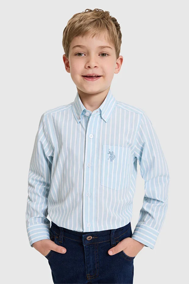 Boys Blue Long Sleeve Shirt 50324772-VR036