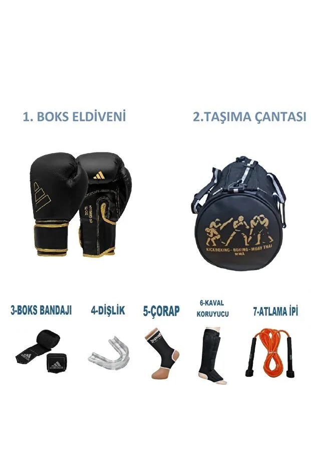 Training Set Boxing, Adidas Adih80 Hybrid80 Boxing Gloves and Equipment with Sports Bag, Gifttoom