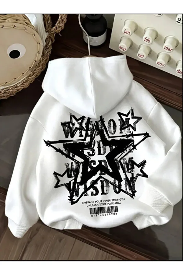 YILDIZ SIRT BASKILI Hooded Sweatshirt (NEW SEASON)
