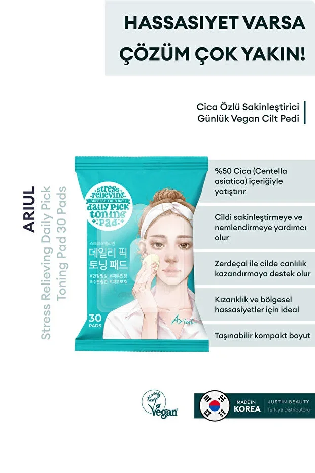 Hypoallergenic Formula, White Safflower Shell Extract, Anti Sebum, Tea Tree Leaf Oil Tonic Pad 30