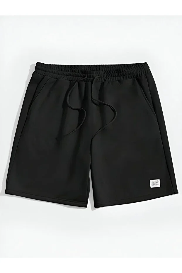 BLACK NEWSTYLE PRINTED UNISEX SHORTS