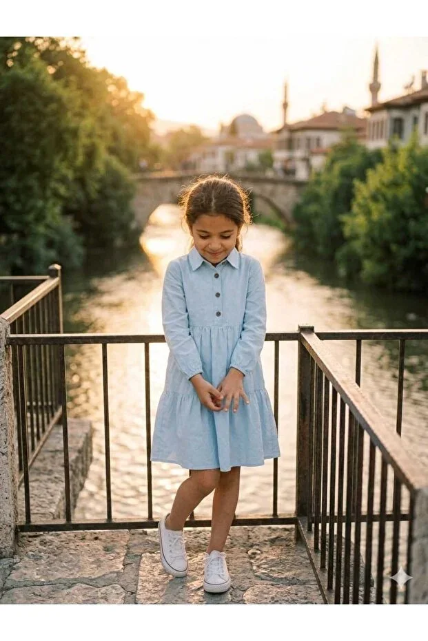 Gabardine Girls' Dress