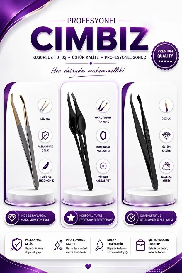 Tweezer Set 3 pcs