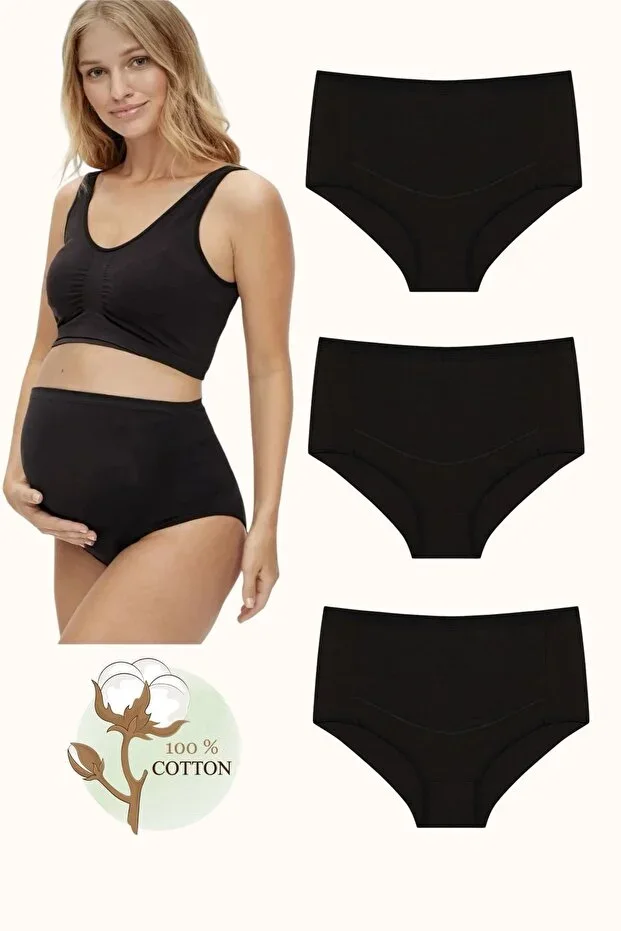 3 PCS 100% COTTON MATERNITY PANTIES