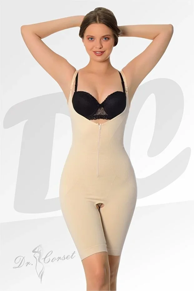 Atenas Corset Internal Clasps External Zipper Full Body Shaper Tightening Corset