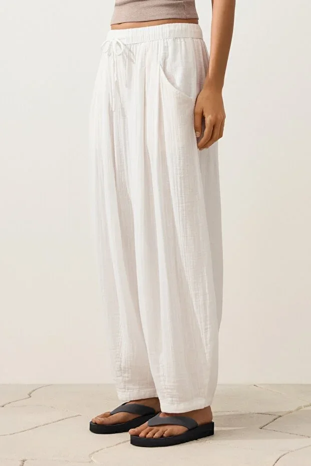 Oysho 100% Cotton Balloon Trousers