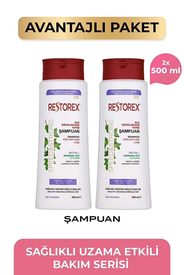 Speed Strong Anti-Hair Loss Shampoo 2 x 500 Ml