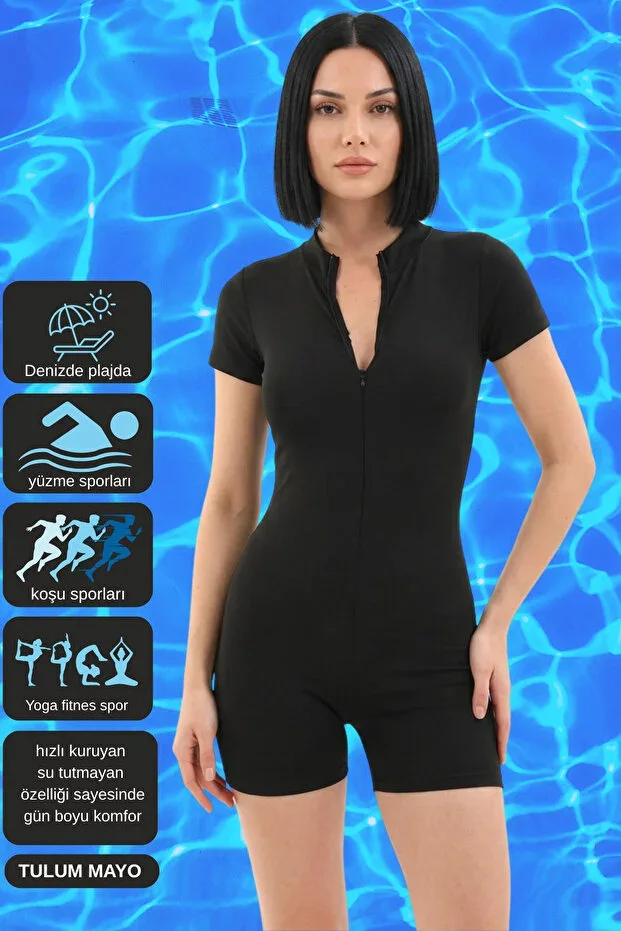 Sea Jumpsuit Sport Swimsuit Zipped Quick Dry Water Repellent Shaping Effective Stretchy Lycra Pool Beach
