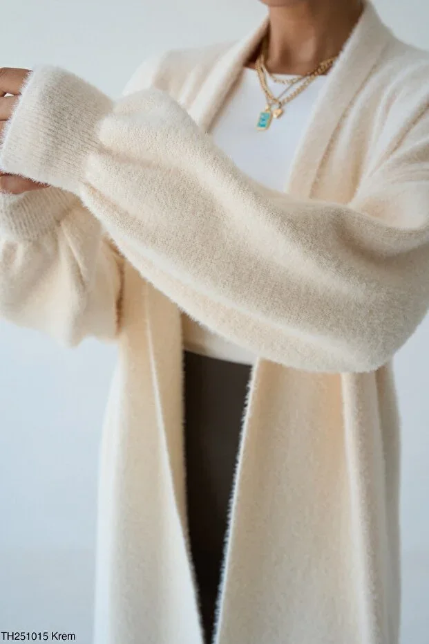 Women's Oversize Long Knit Cardigan – Pink, Stone, Beige, Black, Coffee, Yellow, Baby Blue - Standard Size