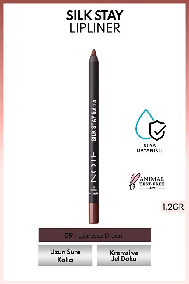 Silk Stay Lipliner Water Resistant Silky Lip Liner - 09 Espresso Dream - Brown