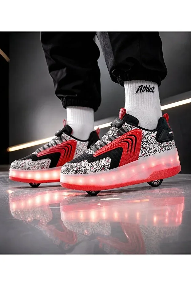 Wheeled Sports Shoes with Lights
