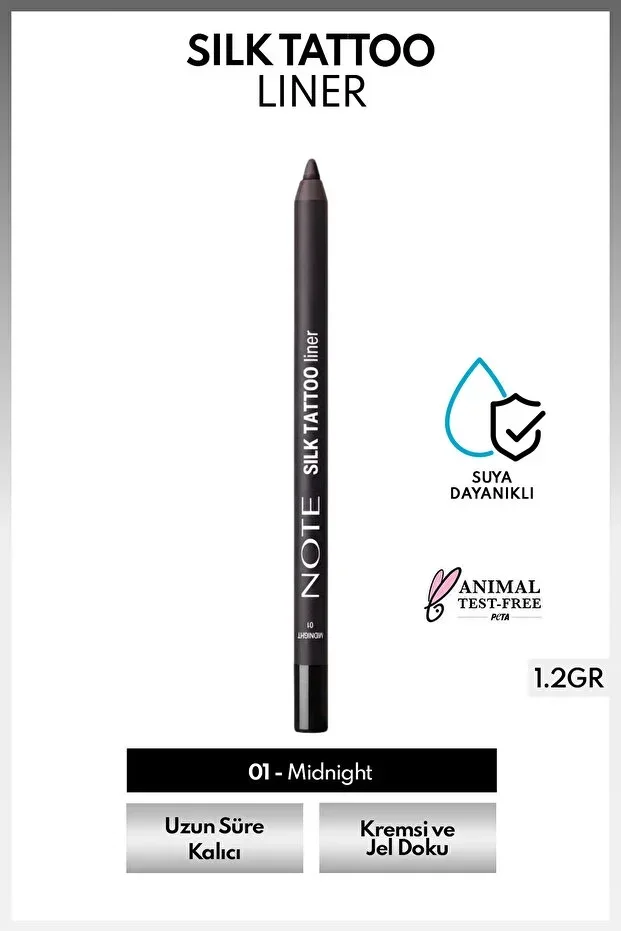 Silk Tattoo Liner Waterproof Silky Gel Eyeliner - 01 Midnight - Black (Matte)