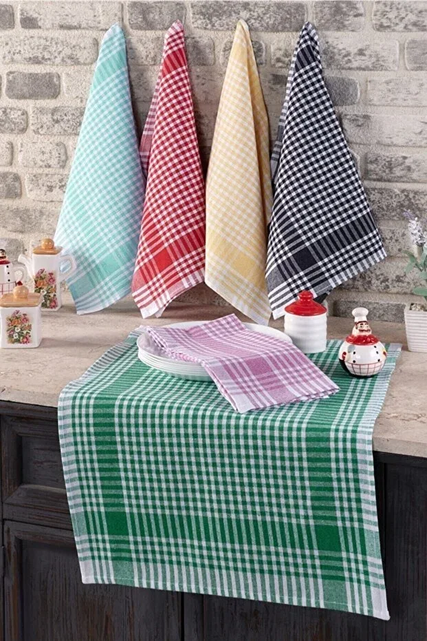 3-Piece Pöti Checkered Drying Cloth Kitchen Dish Drying Cloth Serving Napkin Placemat 45x65cm