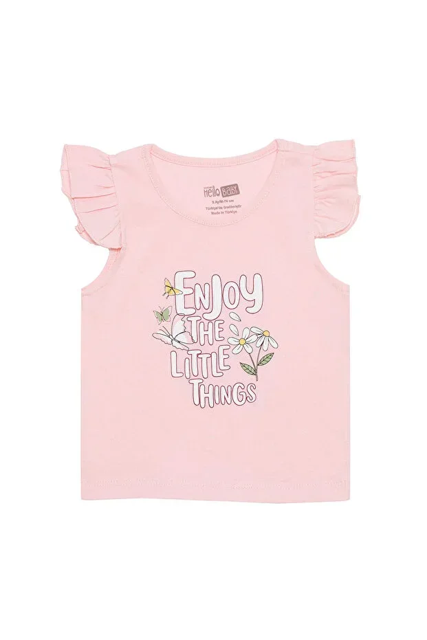 HelloBaby Basic Girls Butterfly and Daisy Print Tank Top T-shirt Girls Baby
