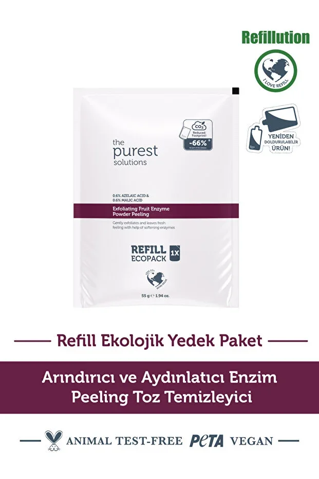 Purifying and Brightening Enzyme Peeling Powder Cleanser 55 gr (%0.6 Azelaic Acid & Malic Acid)