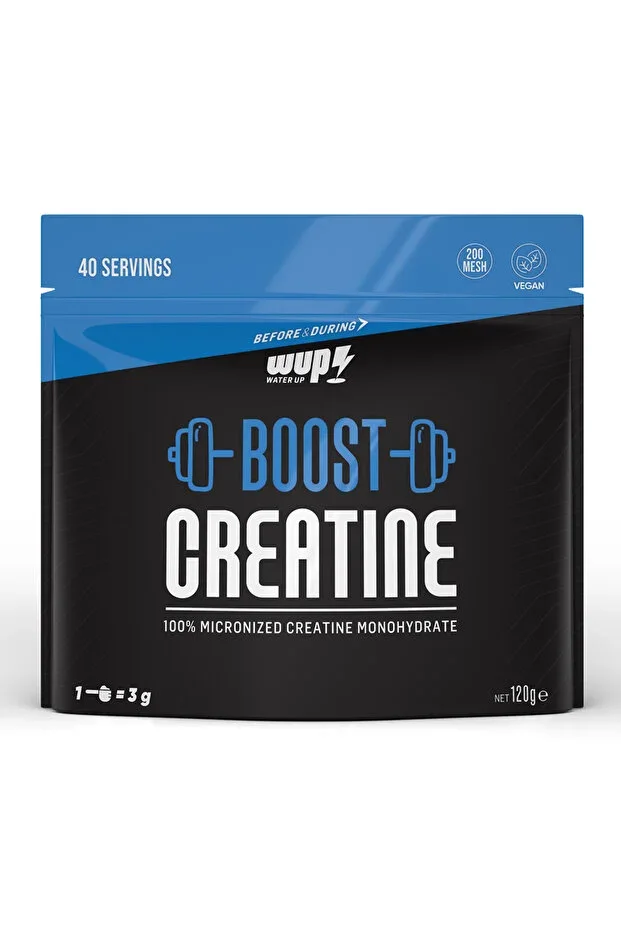 WUP Boost Creatine, 120 gr 40 Servis, %100 Micronized Creatine Monohydrate, Unflavored