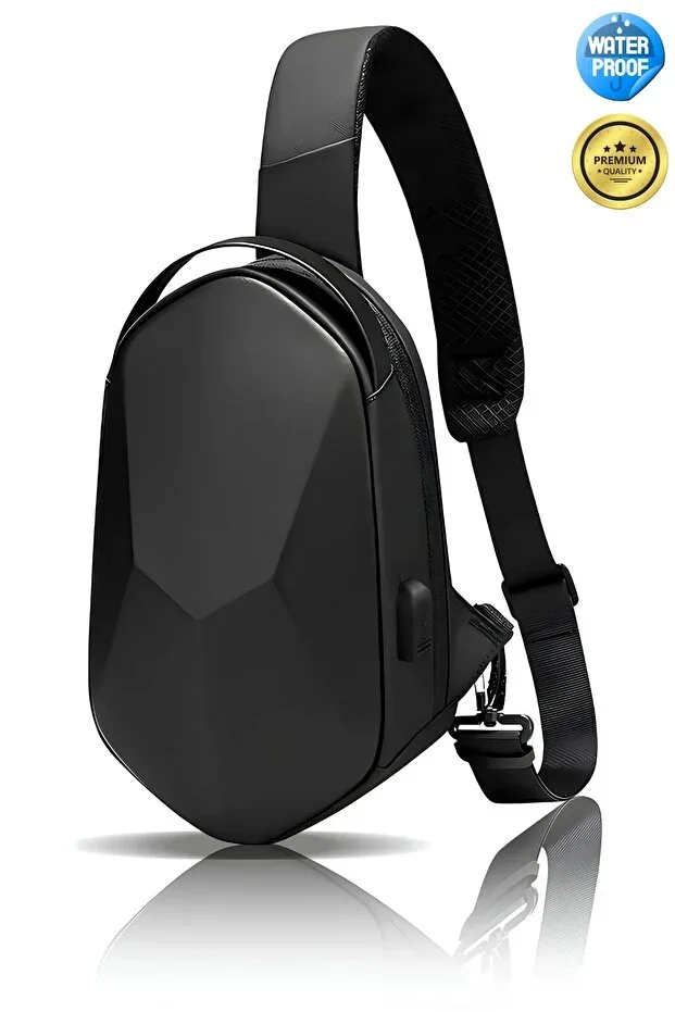 Shell Crossbody Bag Waist Bag Cross Shoulder Bag Water Resistant Black Men's Shoulder Bag