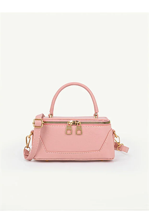 Enzo Model Women's Box Model Leather Handle Zippered Crossbody Bag Hand Shoulder Bag